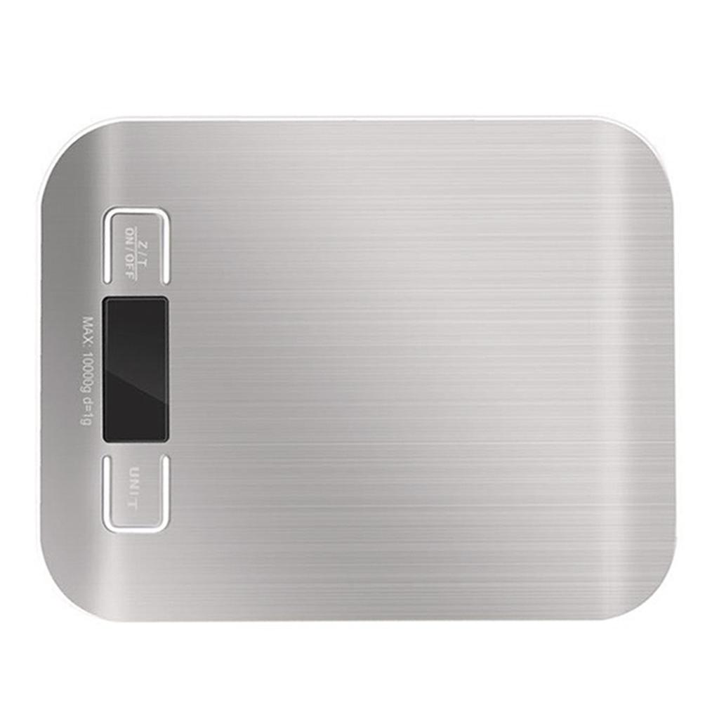 Kitchen Electronic Scale Metallic White LCD Display Waterproof Stainless Steel Cooking Scale for
