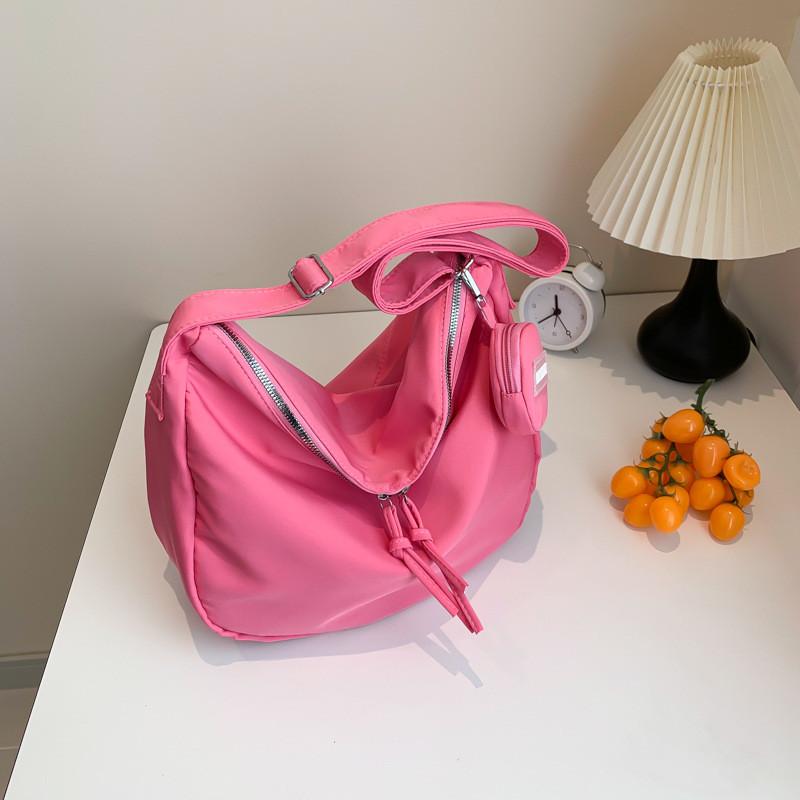 Stylish Fashionable Solid Color Women's Shoulder Bag Canvas Tote For College Students