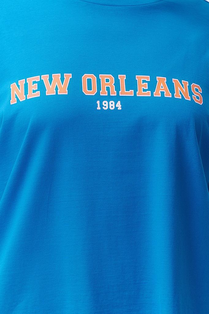 Damski Styl Plus Size Szary Melanżowy Drukowany Oversize Dzianinowy T-shirt