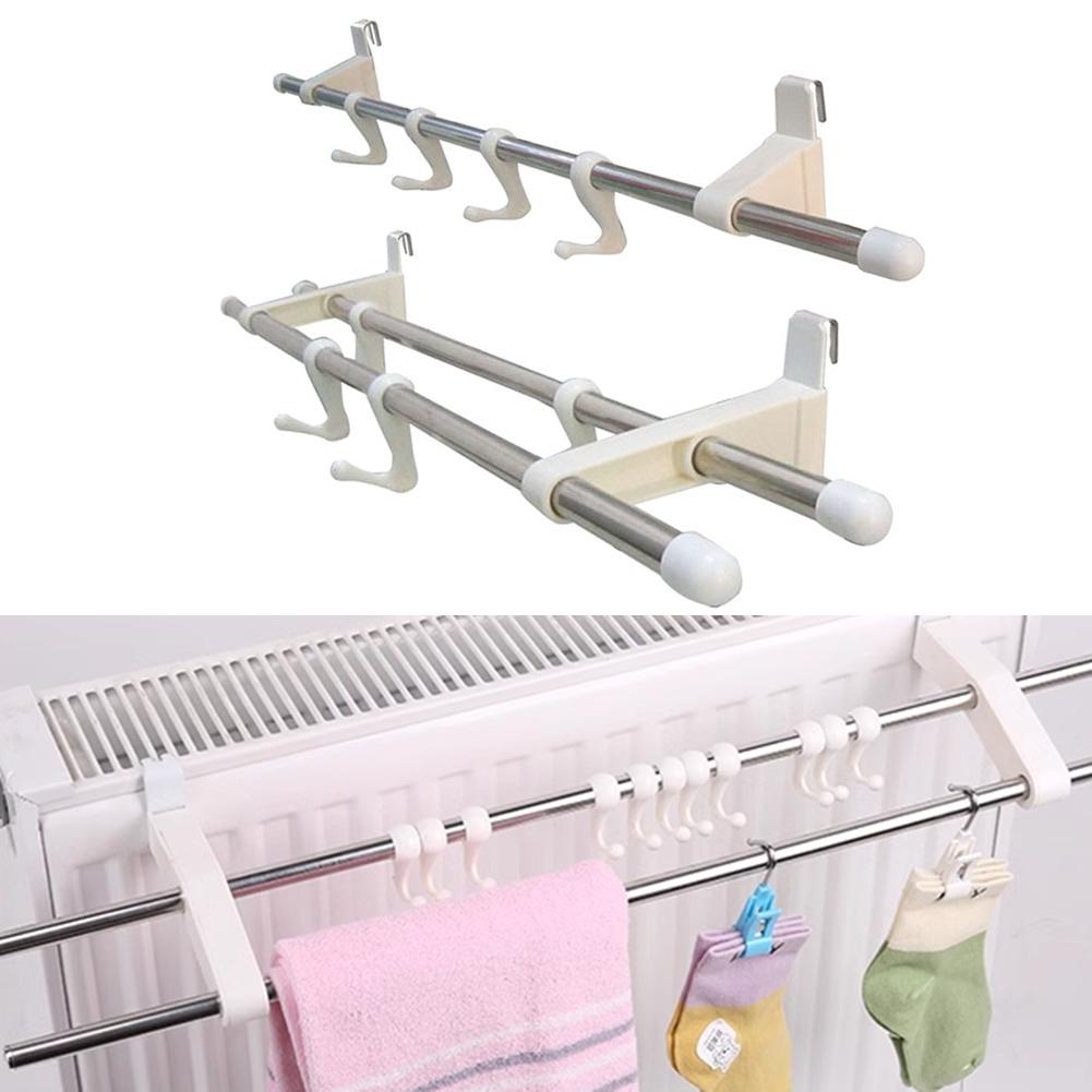 Radiator Clothes Drying Rack for Air Drying Towels and Shoes Space Saving Design with Hooks for Home Organization