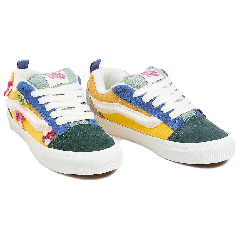 Vans Knu Skool unisex comfy vintage American chunky skate shoes durable low-top yellow green blue VN0009QCBMI
