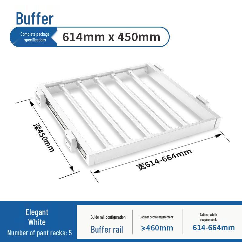 Retractable Balcony Clothes Rack with Overhead Hanging Rod and Built-in Storage