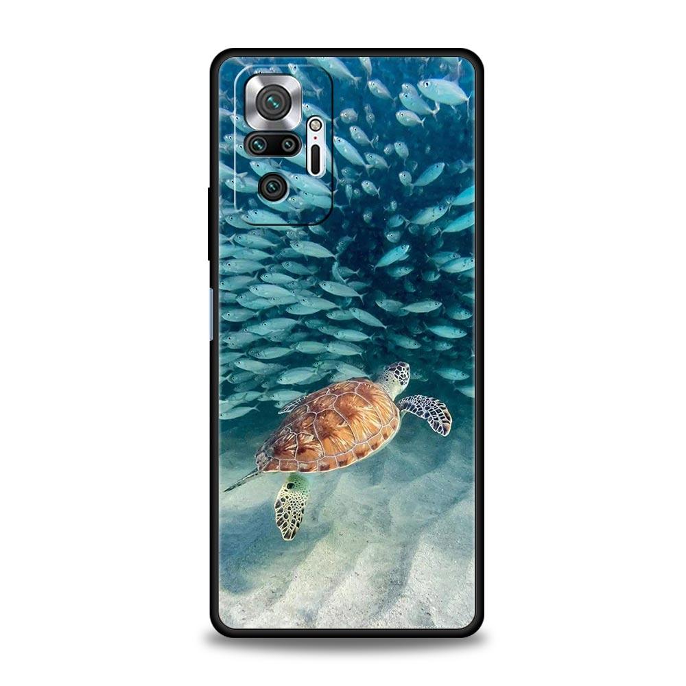 lovely Cartoon sea turtle ocean blue Case For Xiaomi Redmi Note 13 12 5G 11 10 Pro Plus 4G 9S 9 8 7 9T 13C 12C 10C 9C 9A Cover