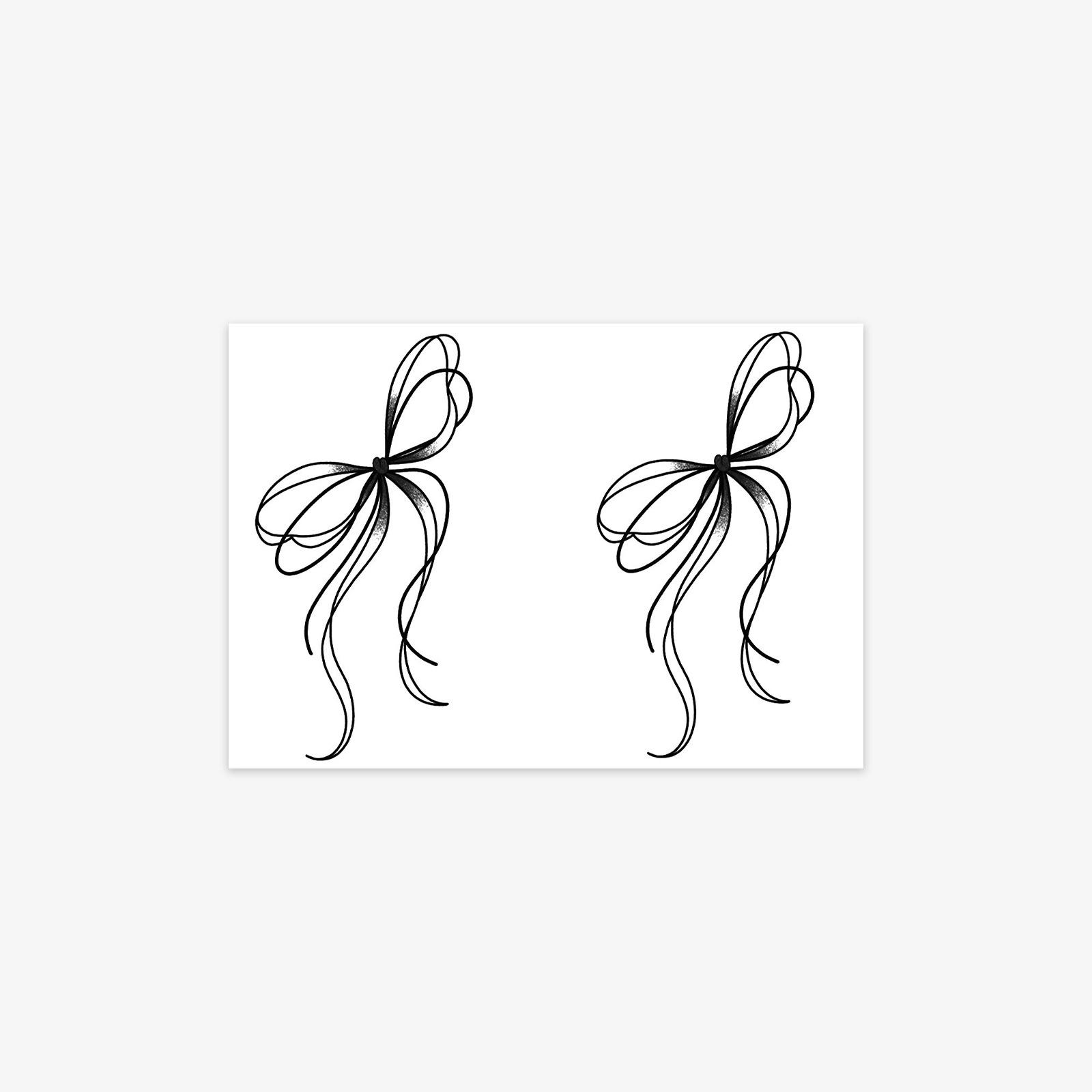 Herbal Juice Semi-Permanent Simple Small Fresh Bow Tattoo Sticker 10*7