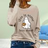 Women Autumn Tops Pumpkin Ghost Print Causal Long Sleeve T-shirt Top Blouse