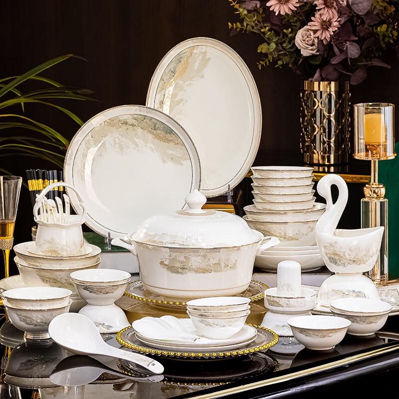 Jingdezhen Ceramic 60-Piece Dinnerware Set