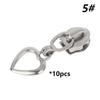 10Pcs Sewing Accessories 3# 5# Zipper Slider For Nylon Zippers Tape Bag Zips Closure Head Puller Suitcase Zipp Repair Kit