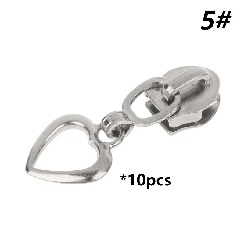10Pcs Sewing Accessories 3# 5# Zipper Slider For Nylon Zippers Tape Bag Zips Closure Head Puller Suitcase Zipp Repair Kit