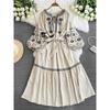 Bohemia Ethnic Style Embroidered Lantern Sleeve Dress