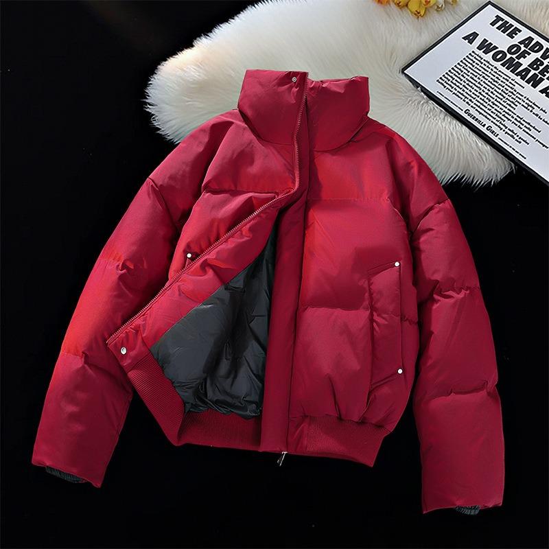 Retro short cotton clothes men's winter stand-up collar jacket trendy brand advanced sense clnf thickened bread clothes women