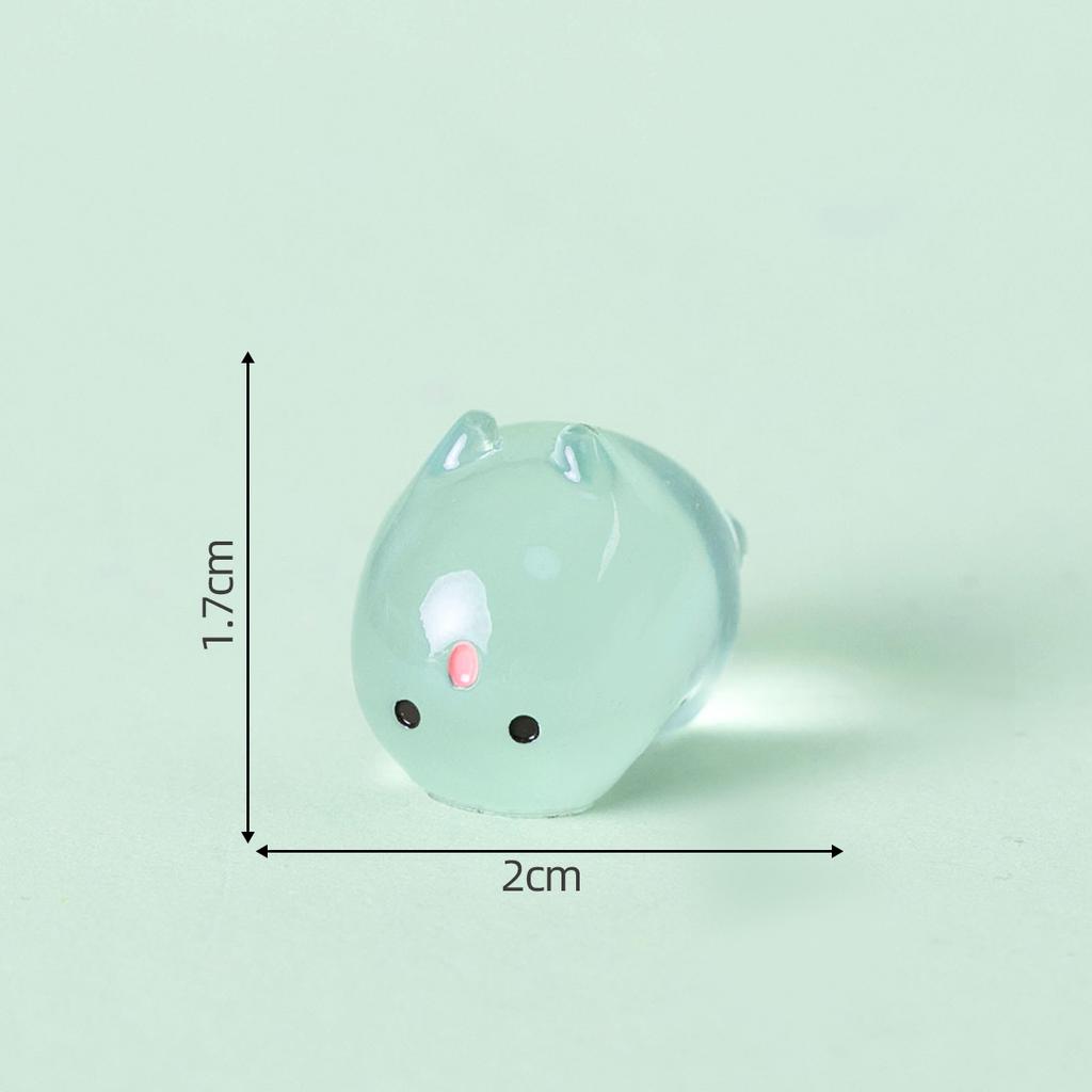 5pcs Cute Mini Clear Water Luminous Resin Craft Miniature Charm Tiny Bonsai Microlandscape Bead Garden Decoration Accessories