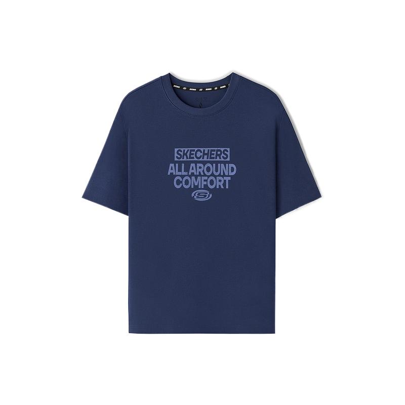 Skechers Elastic Comfortable Skin-Friendly T-Shirt Unisex tops L226U036-00DU S
