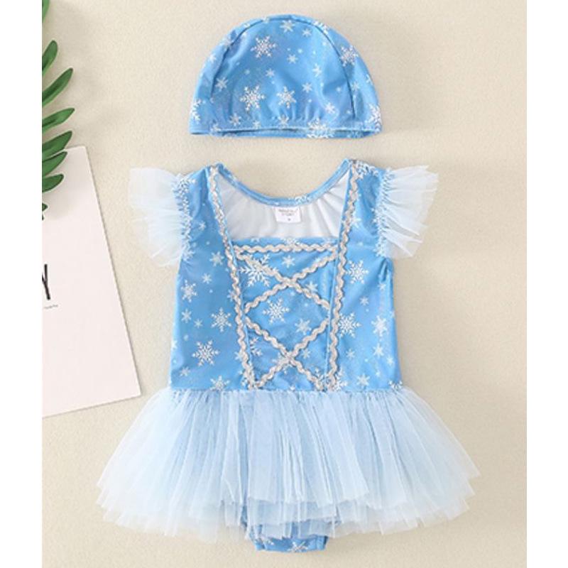 

2023 Girls Black Lace Princess One-Piece Swimsuit - Korean Summer Fashion 120