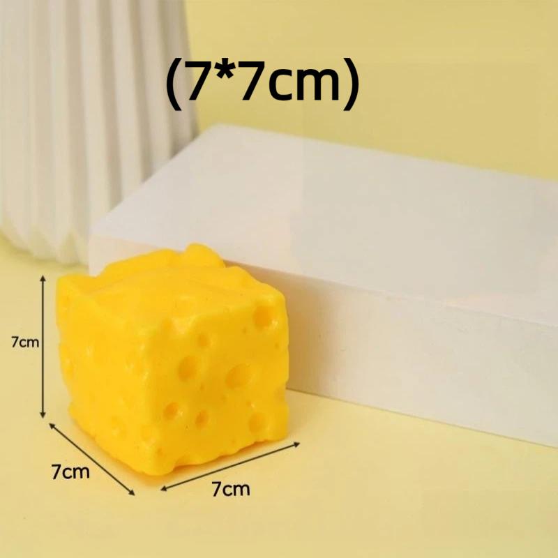 Square Cheese Slow Rising Fidget Toy Soft TPR Squeeze  for Kids Boys Girls Birthday Surprise Gift