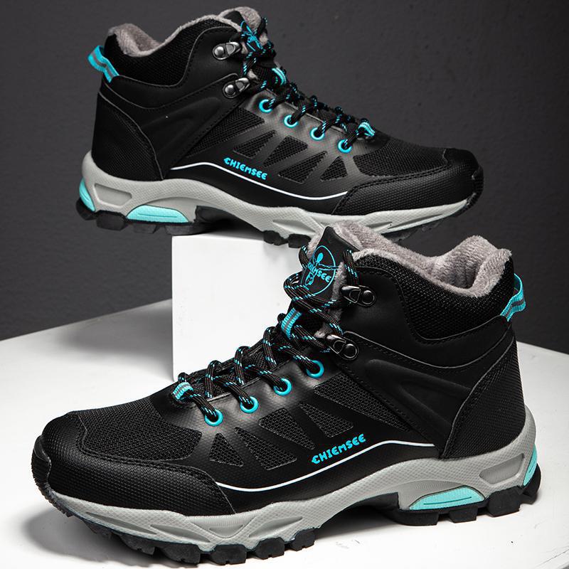 Outdoor hiking shoes waterproof and non-slip hiking shoes high-top shoes warm cotton shoes velvet Northeast snow boots