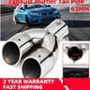 63mm Double Outlet Stainless Steel Chrome Car Muffler Exhaust Pipe Tip End Trim Modified Tail Throat Car Liner Pipe Silver Tools