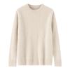Men's 100% Wool Round Neck Sweater, Thickened Knit Pullover, Autumn/Winter Cashmere Base Layer Top