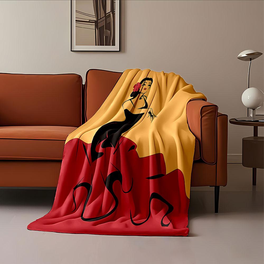 Elegant Flamenco Dancer Blanket for All Seasons Blanket Lunch Break Throw Gift