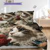 Maine Coon Pattern Bedding Quilt Set Quilt Cover Pillowcase Home Decoration Birthday Gift (1 * Duvet Cover + 2 * Pillowcase, Without Core)