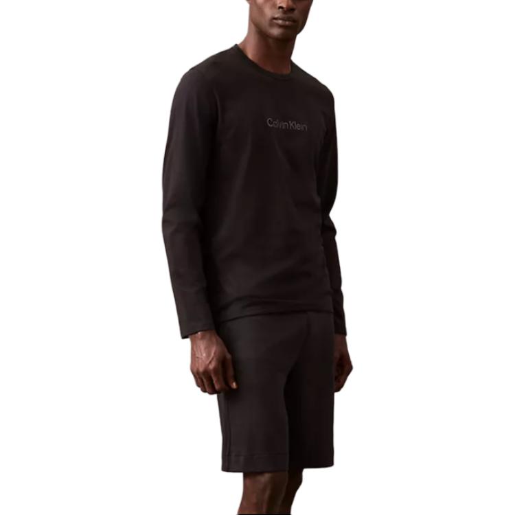 

Calvin Klein Logo Pattern Comfortable Crew Neck Long Sleeve Pajama Top Men tops Black NM2771-002 M