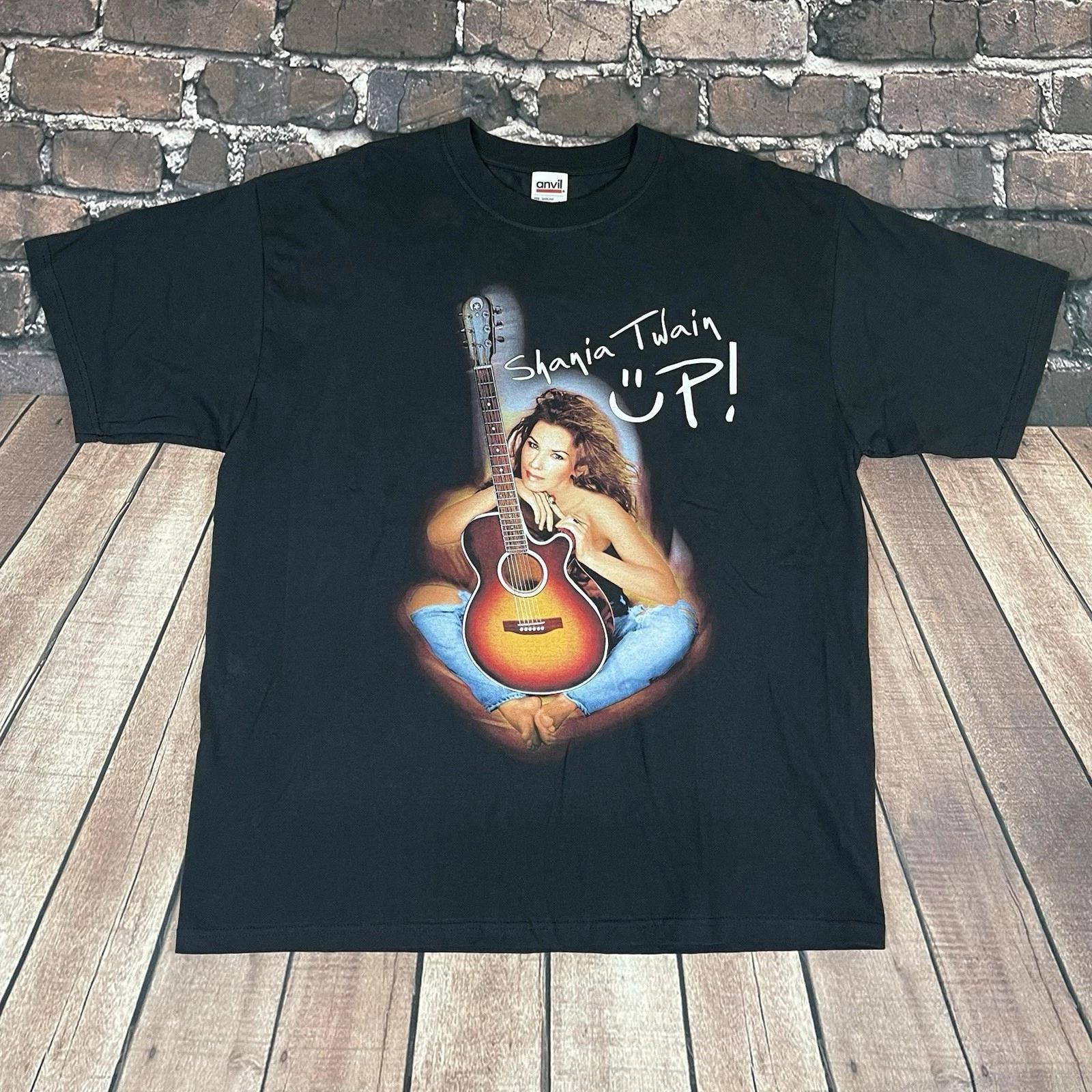 VINTAGE Shania Twain UP Country Music Concert T-Shirt Mens Large Tour Dates 2003 S
