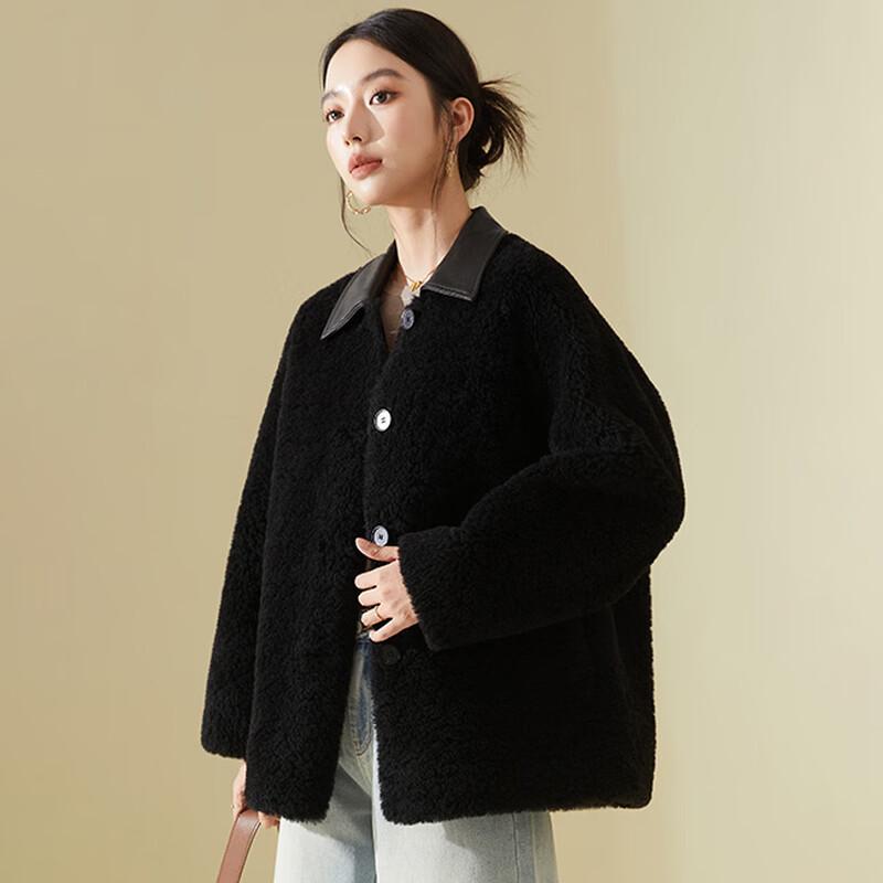 

Kaiser Women s Pure Wool Shearling Lapel Coat S