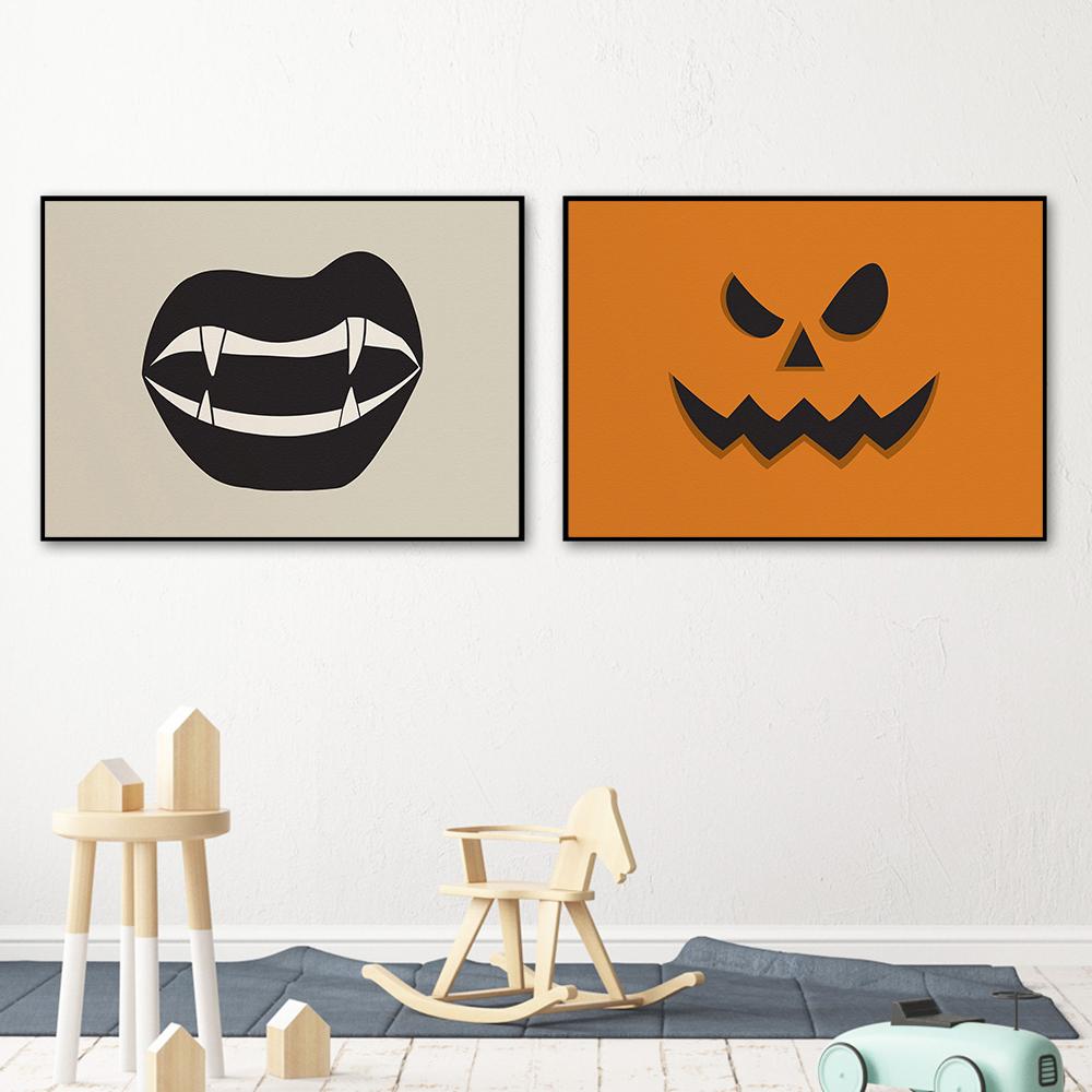 Ciemny Halloweenowy Lód Kremowy Duch Dynia Jesień Sztuka Ścienna Obraz na Płótnie Cytaty Plakaty i Druki Obrazy Ścienne Dekoracja Pokoju Dziecięcego