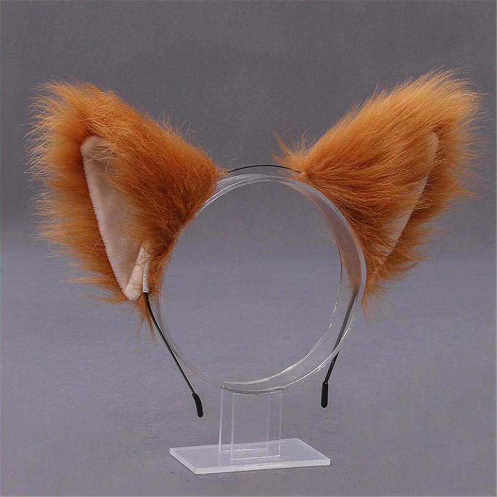Diadema y pinzas con orejas de animales: Gato, zorro, perro lobo con cascabeles: accesorios para el cabello de cosplay para mujeres.