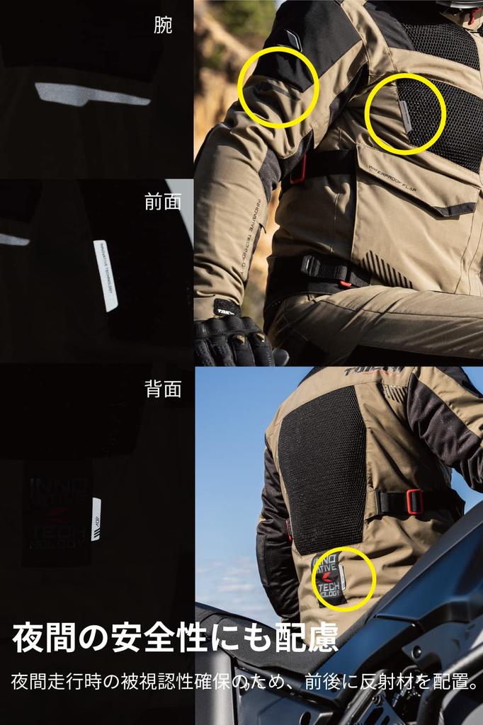 RS TAICHI Motorcycle Wear Riding Jacket Breathable Mesh CE Protector Waterproof Pocket Adventure Compass Air Jacket RSJ340 WL Spring/Summer Built-in
