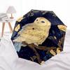 1pc Owl Enchanted Night Pattern Beautiful Looking Automatic Folding Umbrella, 3 Folding, 8 Iron Frame Design, Durable and Suitable for Travel and