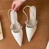 Mode Lyx Dam Sandaler Sexiga Spetsiga Tå Kristallklackskor Kvinna Tofflor 2025 Sommar Eleganta Klänningsskor Fest Damskor
