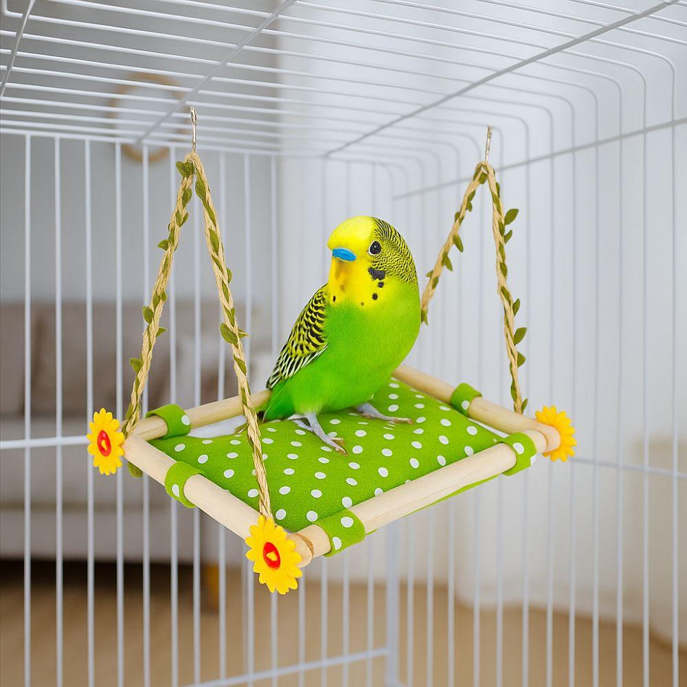 Bite Resistant Bird Swing Toy Removable Bird Cage Perch Bird Hanging Hammock  for Bird Cage