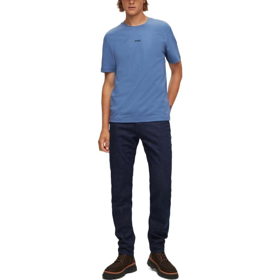 HUGO BOSS T-Shirts Men's Blue Crew Neck Moderate Straight Fit 50473278-489
