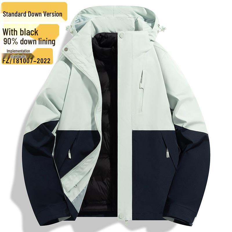 

Куртка-штормовка унисекс 3-в-1 Tuo: Женский стиль с пуховым внутренним слоем для водонепроницаемого хайкинга и альпинизма 3XL