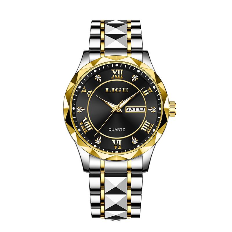 LIGE Luxury Quartz Men Watch Waterproof Luminous  Man Watch Stainless Steel Business Wristwatches