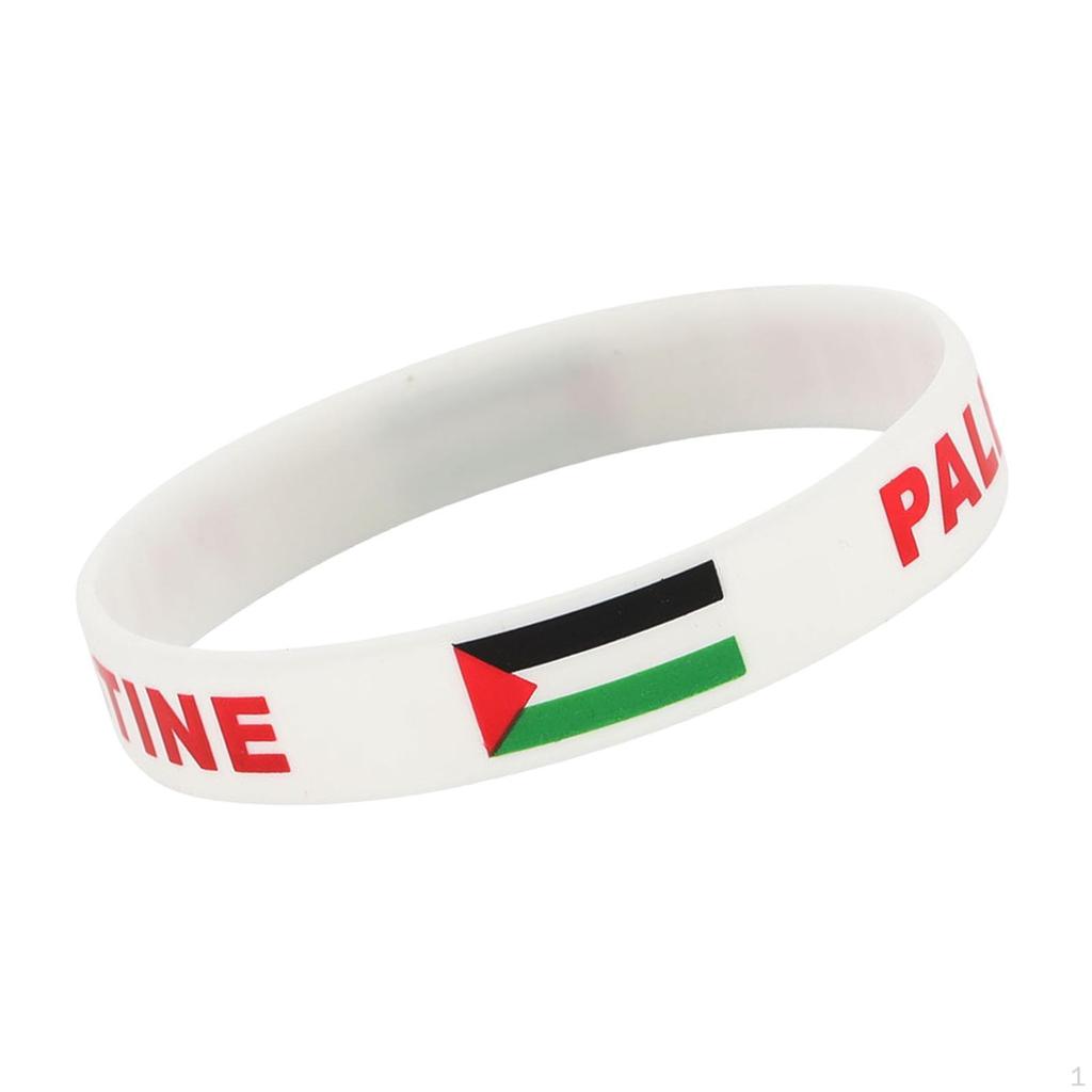 Palestine Wristband Palestinian Flag Bangle Sport Games Bracelet White
