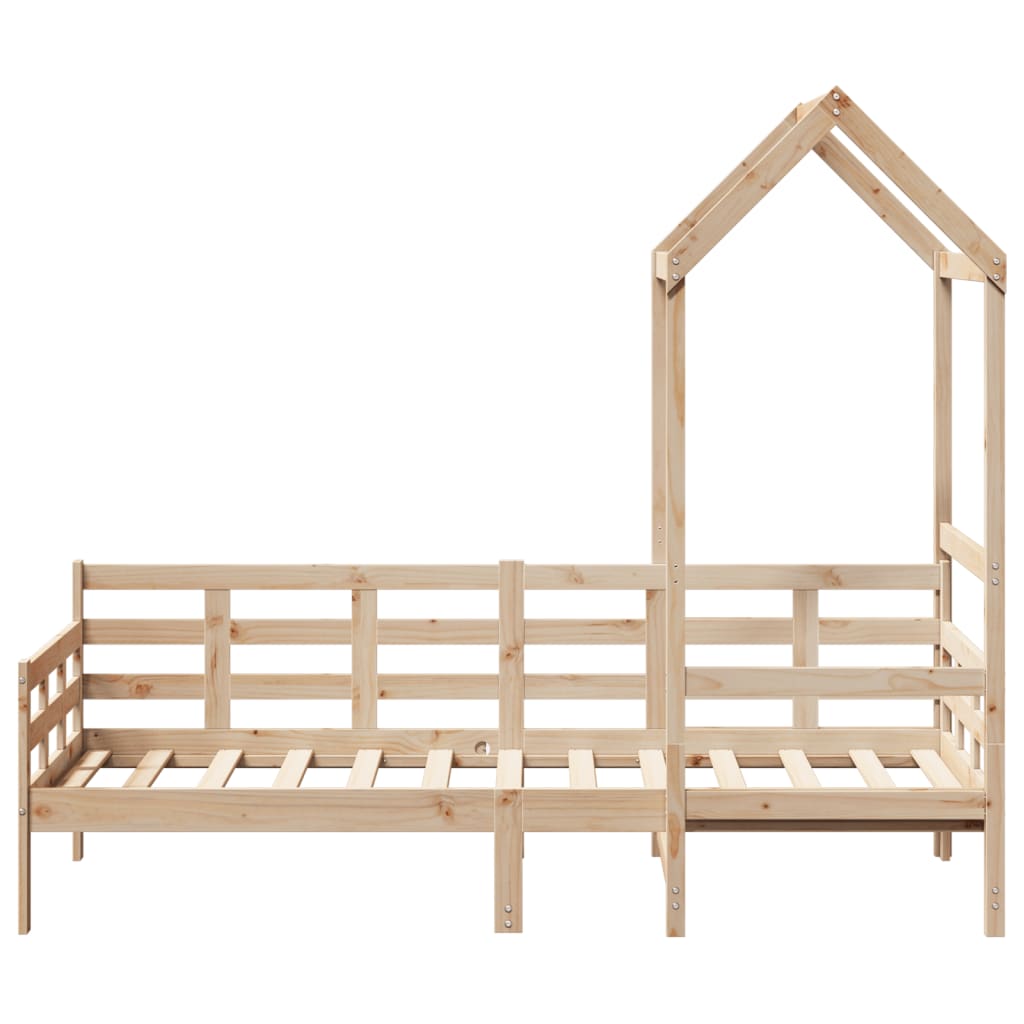 Daybed with Canopy 80 x 200 cm Solid Pine Wood