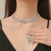 3pcs Women's Zircon Set Rhinestone Earrings Necklace New Wedding Party Luxury Fashion Accessories-4068