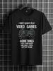 Manfinity Homme unisex lässiges kurzärmeliges T-Shirt mit Buchstaben-Slogan und Gamecontroller-Aufdruck.