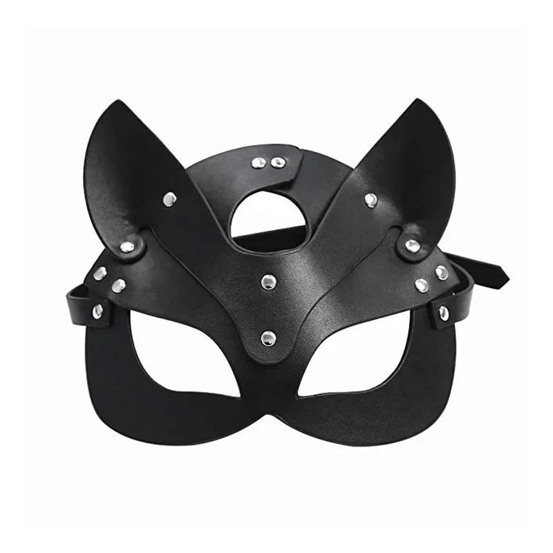 Sex Toys for Woman Cosplay Fox  Tail Anal Plug Metal Anus Butt Plug Mask Half Cat Mask Party Sexy Adult Mask Game Masks