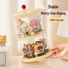 Rotating Cute Particle Display Case: Transparent PET Figurine Storage Rack