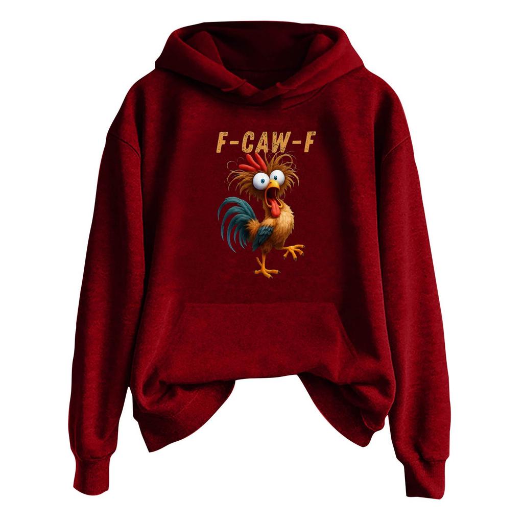 Women's Fashionable Casual Long Sleeve Hooded Printed Sweatshirt