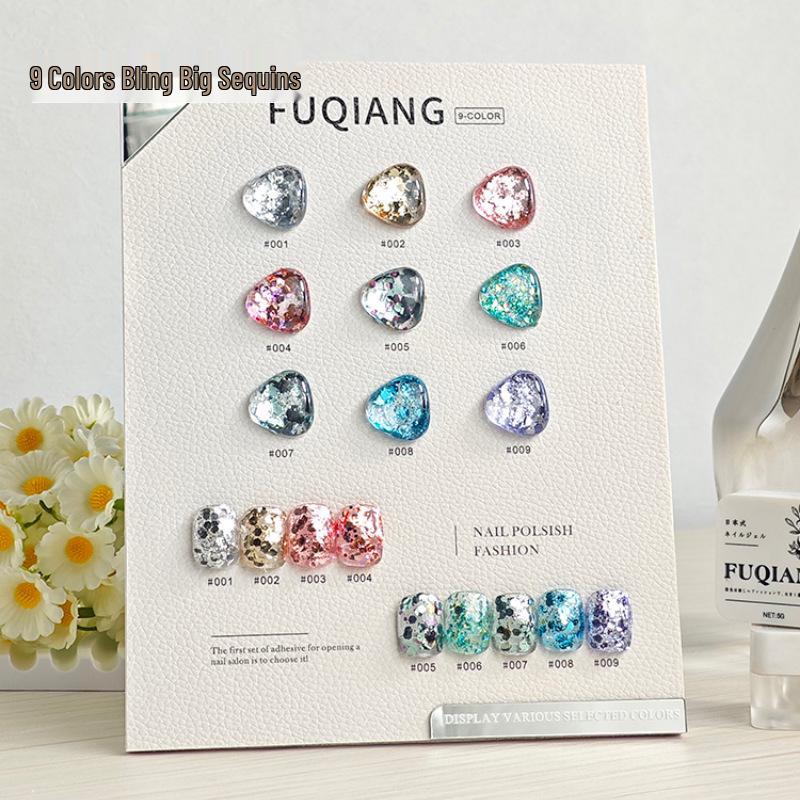 

2025 Flash Gel Polish: 9 Vibrant Bling Glitter Colors for Nail Salons