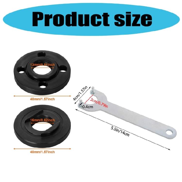 Flange Nut and Wrench Set For Angled Grinders 7PCS Alloy Steel Lock Nuts Professional Lubricated Finish Secure Grip