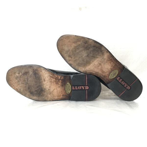 Vintage LLOYD Leather Wingtip Full Brogue Shoes [10/28.5/Black] Germany(USED)
