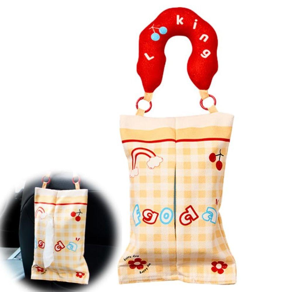 With Handle Hanging Tissue Storage Bag Easy Install Multifunctional Tissue Pouch  Auto Accessories