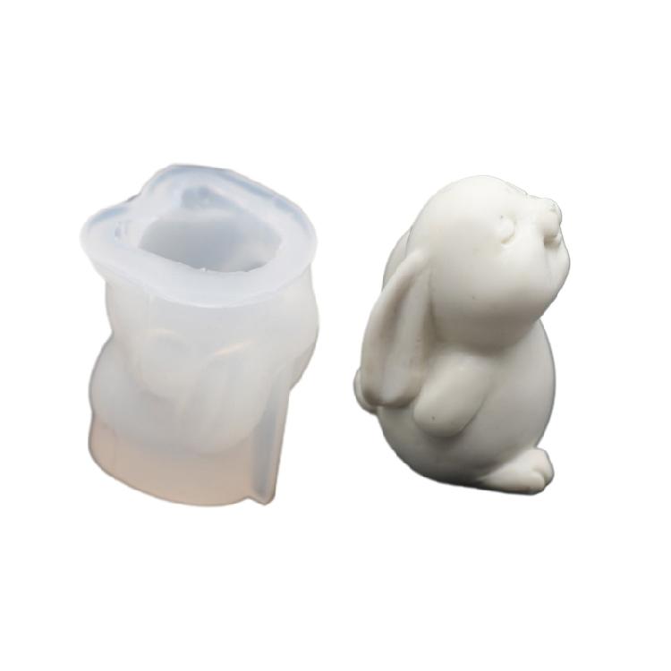 

Squinting Bunny Candle Molds Easter Rabbit Aromatherapy Silicone Molds DIY Tool