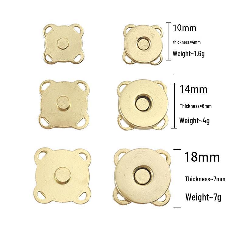 Plum Blossom Magnetic Snap Buttons: Hand-Sewn Invisible Male-Female Magnets (100 pcs)