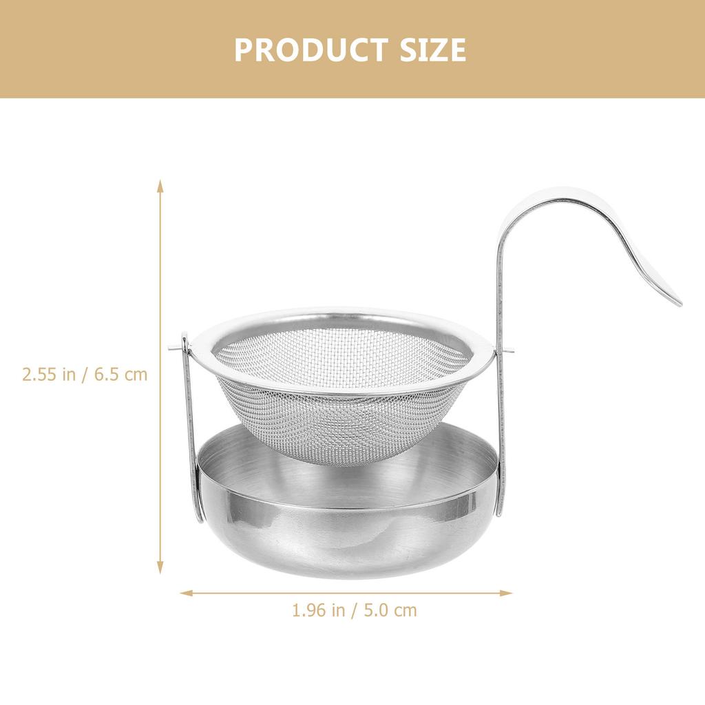 Stainless Steel Tea Strainer Set With Tray Bowl Tea Filter Mesh Sieve Tea Drain Useful Infusers Kitchen Tool Teaware Accessories