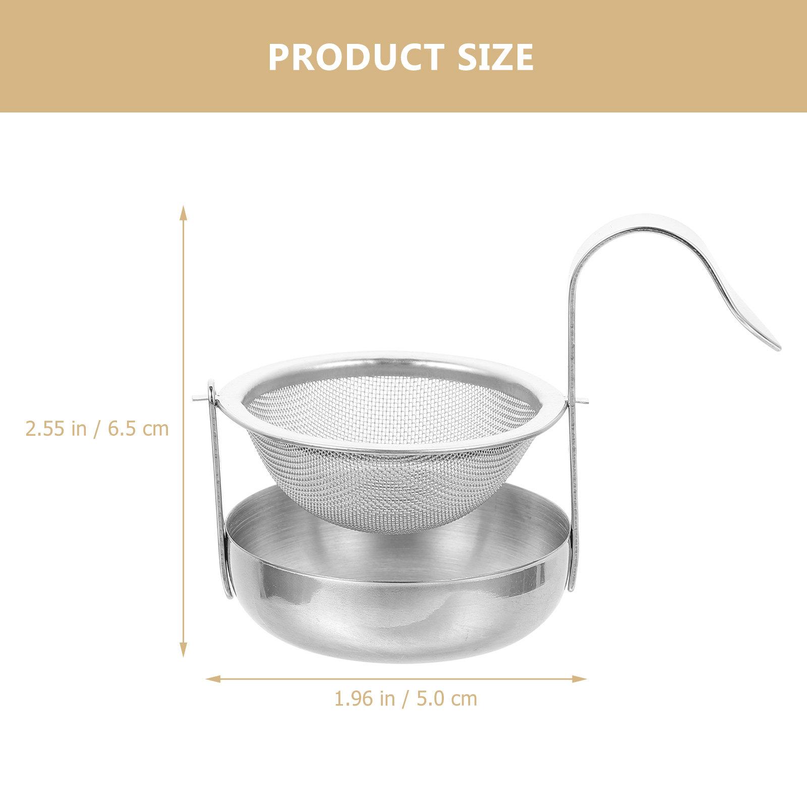 

Stainless Steel Tea Strainer Set With Tray Bowl Tea Filter Mesh Sieve Tea Drain Useful Infusers Kitchen Tool Teaware Accessories